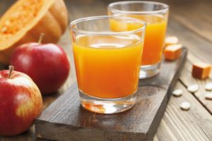 Juice of apples and pumpkins